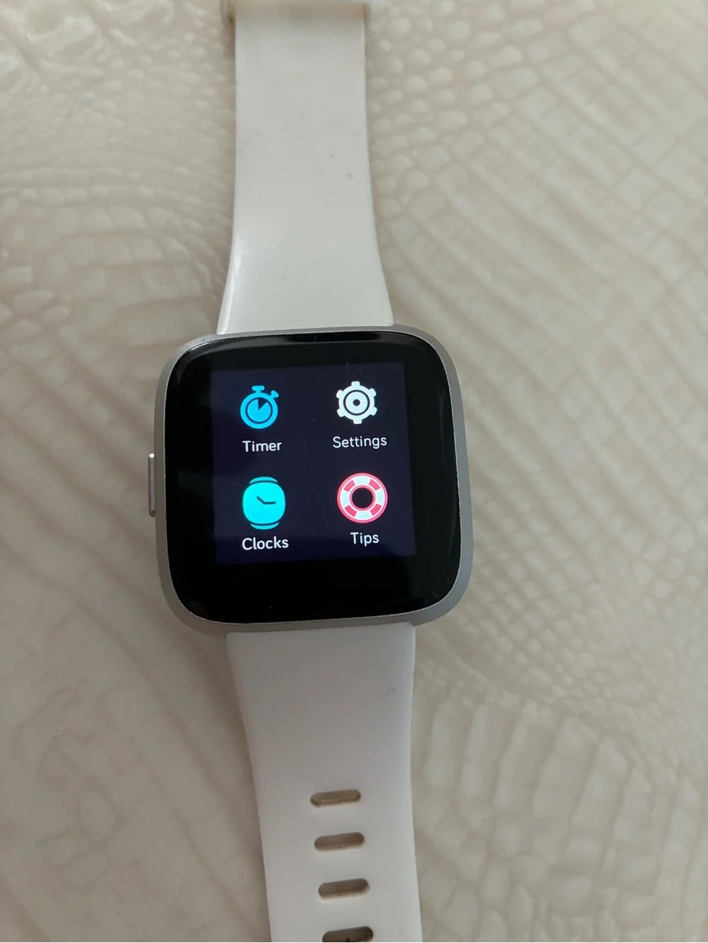 fitbit White Smartwatch with Square Display